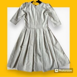 Vintage Pleated Midi Long Sleeve Dress Size 6